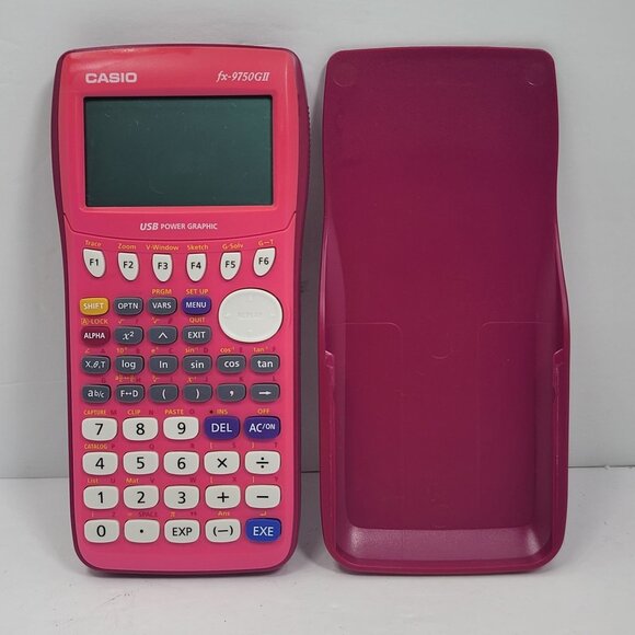 Casio fx-9750GII Graphing Calculator Pink With Cover- Tested Works - Picture 1 of 8